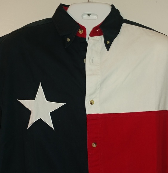 Vintage  MENS TEXAS FLAG CAUSAL SHIRT - Picture 7 of 8